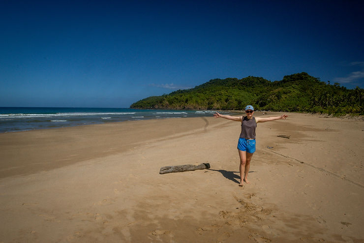 My wife on a beach, El Nido