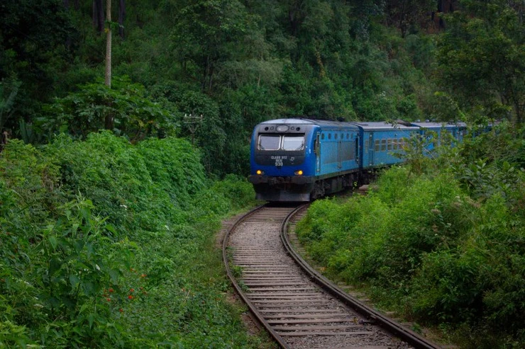 Train in sri lanka, nine arch bridge