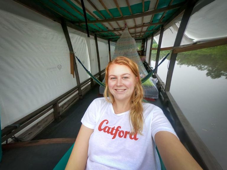 Billie on a boat, catford style