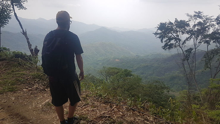 Me looking down into the valley, looking dramatic, Minca